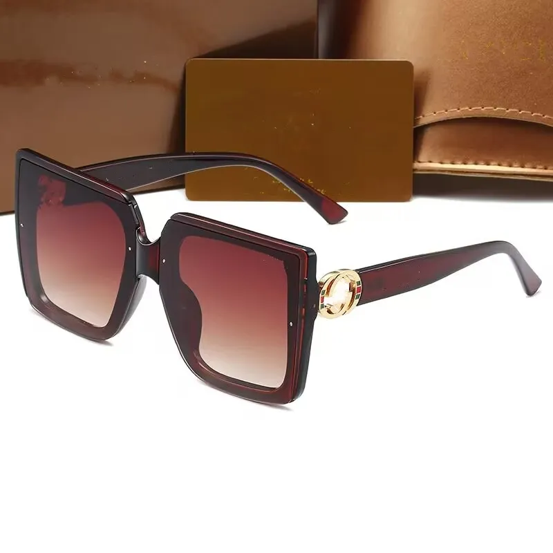 2023 Luxury Designer sunglasses men square metal glasses frame mirror type  cool summer Oval sun glasses for women mens With Box