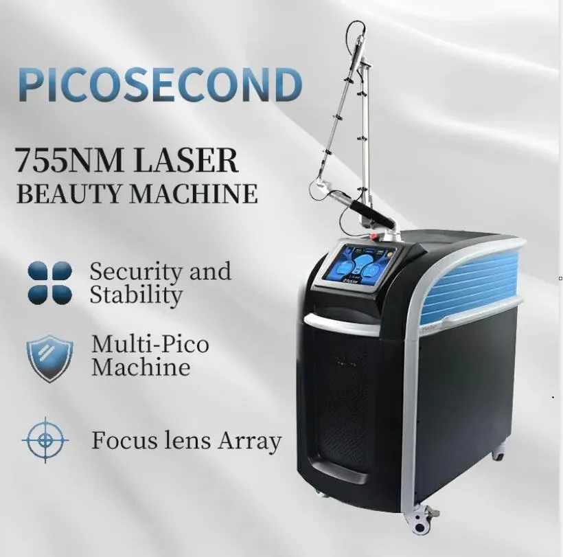 Détatouage Laser Picoseconde Laser Machine Pigmentation Enlèvement des taches de rousseur avec 450ps 3500watts Machine de beauté