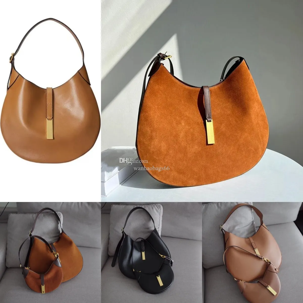 Polo ID Bag Designer Half Moon Shoulder Bags Pony Suede Leather Mini Crescent Bag Women Luxury Ralphs Crossbody Horse Tote 2Size