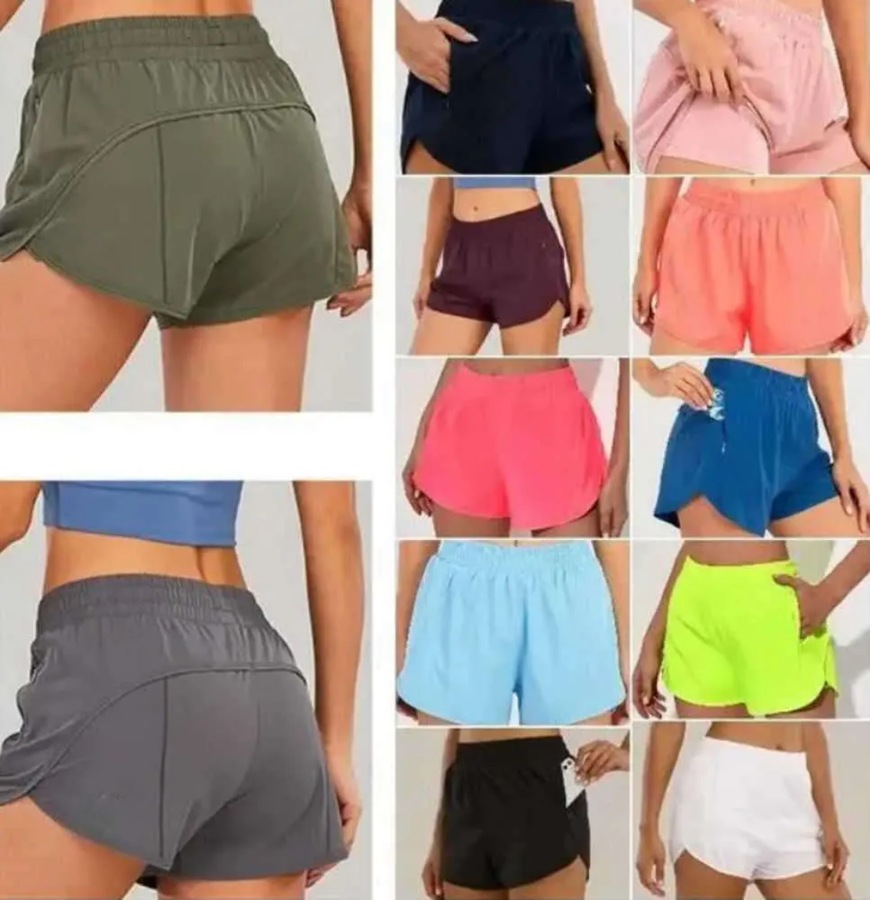 designers lululemenls womens yoga Shorts Fit Zipper Pocket High Rise Quick Dry luluemon Womens Train Short Loose Style Breathable Motion current lulu wholesale