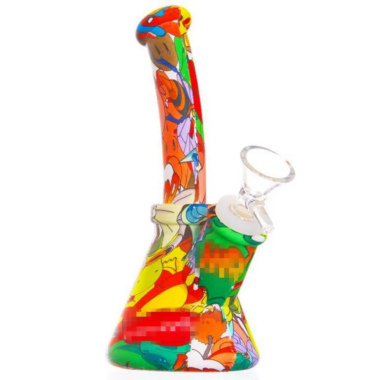 Último colorido innovador kit de pipas de silicona Bong Pipa de agua Filtro de vidrio Mango Embudo Tazón Hierba Tabaco Titular de cigarrillos Portátil Fumar Bubbler Handpipes