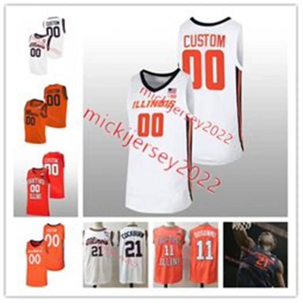 Quincy Guerrier Illinois Fighting Illini Basketball Jersey Custom Stitched Mens Youth 2 Dra