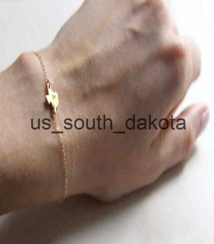 Chaîne Carte du Texas State Bracelet avec coeur USA TX State Bracelet I coeur Texas Bracelet Carte Géographie Bracelets bijoux 3581694 x0909