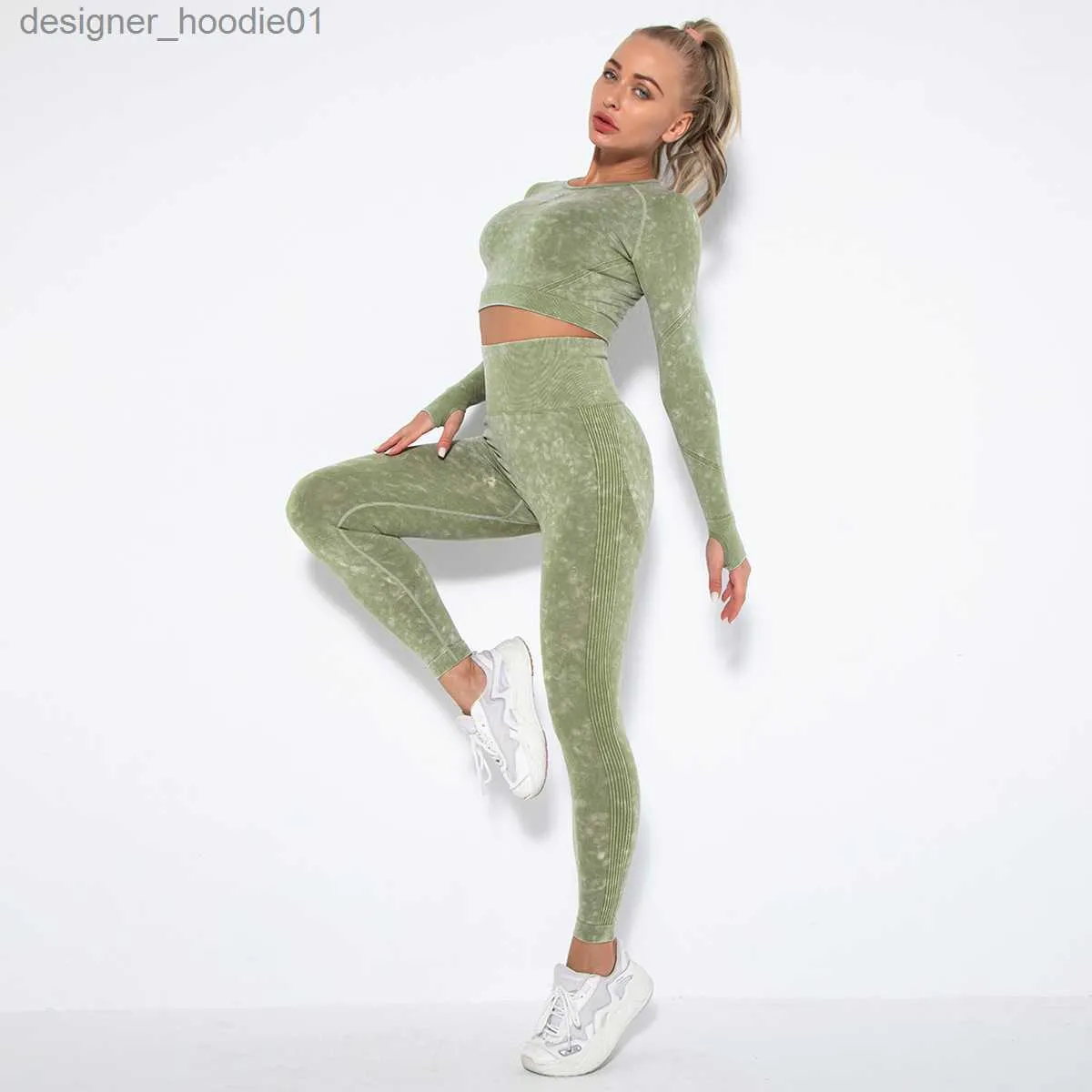 Womens Seamless Long Sleeve Yoga Seamless Workout Leggings Long Crop Top  For Workout, Fitness, And Outdoor Activities From Tracksuit011, $9.06