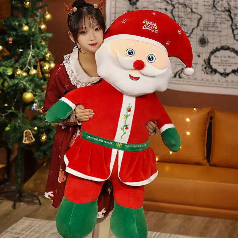 Happy Christmas Stuffed Plush Toys Santa Claus With Good Guy Heart