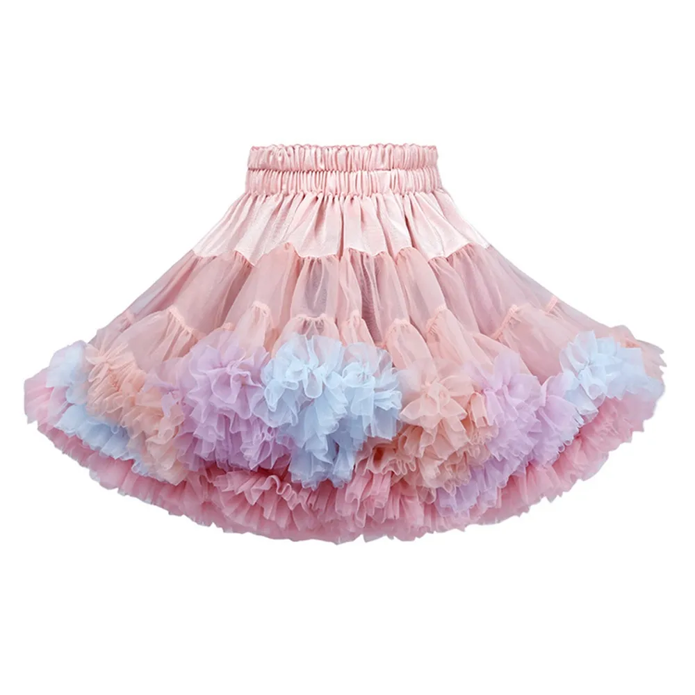 Gökkuşağı Tutu Elbise Kızlar Kıyafetler Bebek Tutu Prenses Bale Dans Dansı Doğum Günü Partisi Balo Kıyafetleri Tül Denizkızı Giyim 2636