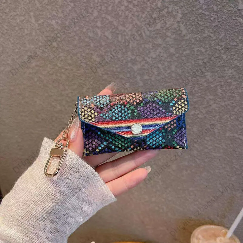 Fashion design short wallet mini card bag credit card change storage bag luxury colorful pattern zipper multi-card insert card cover envelope purse