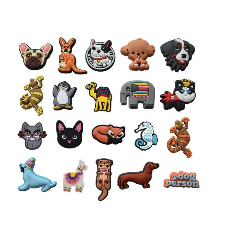 Shoe Parts Accessories Cartoon Animal Cat Dog Toy Pvc Charms Shoes Buckles Bracelets Clog Jibz Wristband Boys Girls Gift Drop Delivery Dhxdb