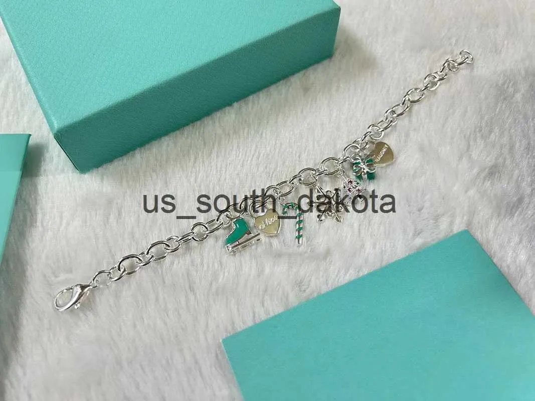 Chaîne T marque bracelets de charme de luxe pour femmes filles coeur doux flocon de neige boîte-cadeau pendentif bracelet bijoux avec boîte x0909 x0910