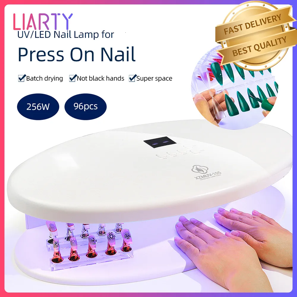 Nail Dryers 96Pcs Beads Super Space UV LED Lamp 256W High Power Drying Quickly Dryer Gel Polish Manicure Salon Machine 230908