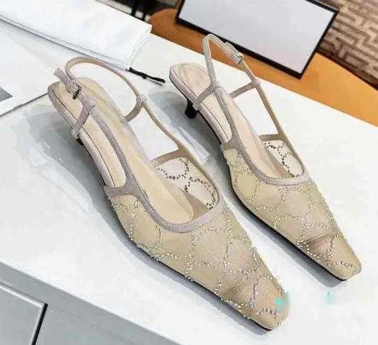 صندل Slingback mid yeel sandal slippers شبكة سود