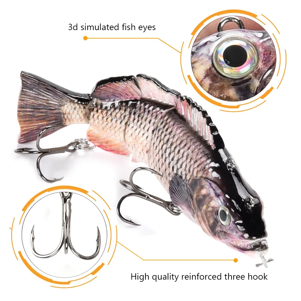 Baits Lures Electric Fishing Lure USB Multi Joint Bait Hard Wobblers  Sinking Fishing Lures LED Light Swimbait Rechargeable Lure 230909 From  Ren05, $20.89