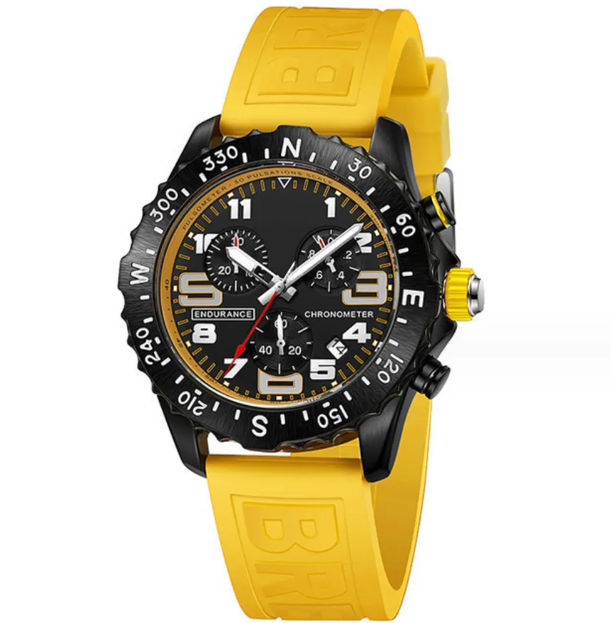 최고의 럭셔리 남성 시계 시계 쿼츠 지구력 프로 애비뉴 시계 다중 색상 고무 남성 유리 손목 시계