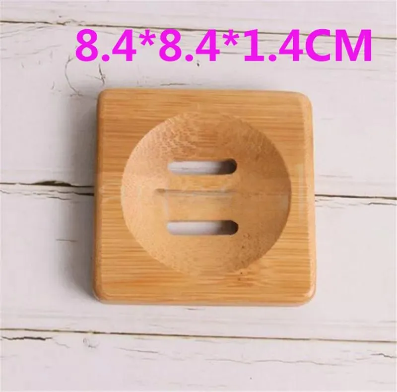 Drain Soap Box Square Eco-Friendly Wooden Soap Tray Holder Natural Bamboo Wood Soap Dish Storage Holder Bathroom Round