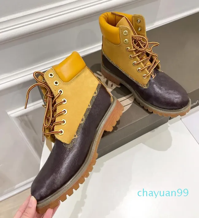 Designer män kvinnor martin boot lyx man laceup fotled stövlar chunky klackar kvinna halv boot vinter casual sko