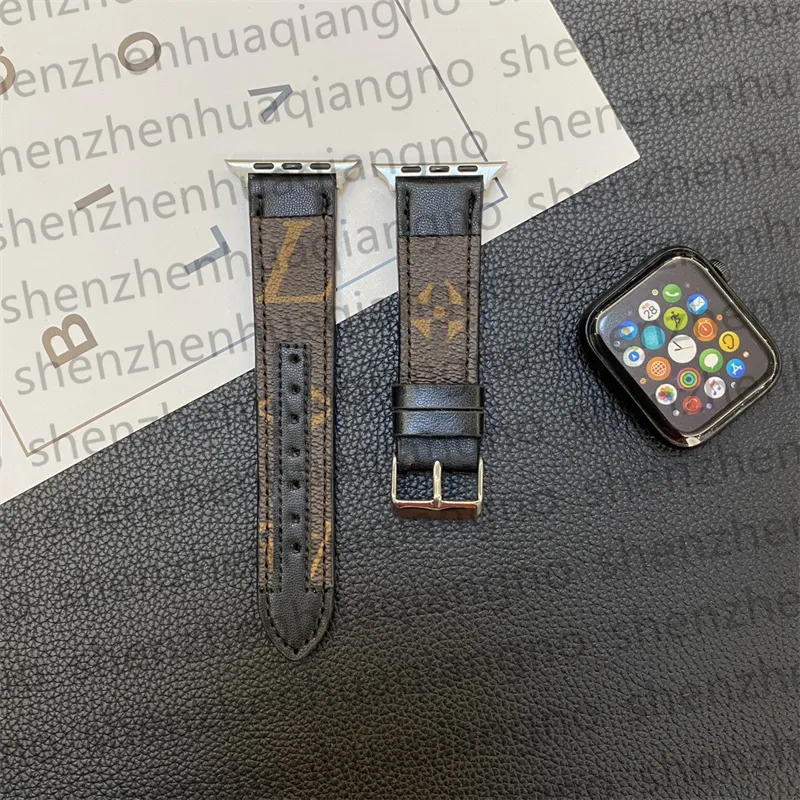 Luxe lederen horlogeband Slimme bandjes voor Apple Watch-banden 38 mm 40 mm 49 mm 42 mm 44 mm 45 mm 3 4 5 SE 6 7 9-serie iWatch Band Designer gesplitste armband polsband