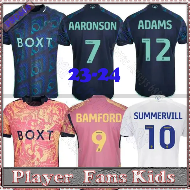 3xl 4xl 23 23 24 Bamford Llorente Leeds Jerseys de fútbol 2023 2024 Tercer Adams Aaronson Harrison James Men Kids Home Away Orange Football Camiseta