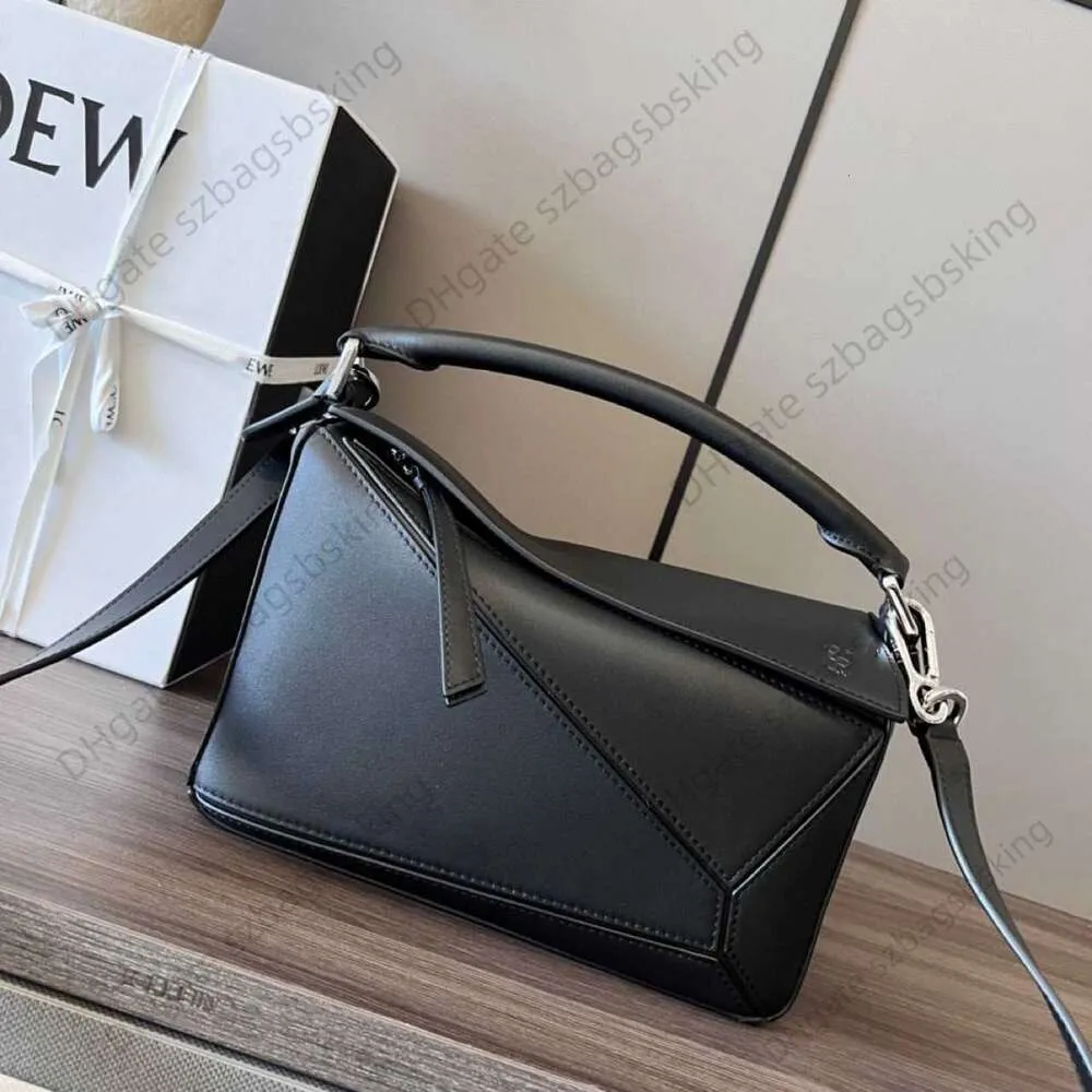 Women's Bag Puzzle Geometric Cowhide Small and Medium Size Splice Deformed One Shoulder Crossbody Handbag High Quality