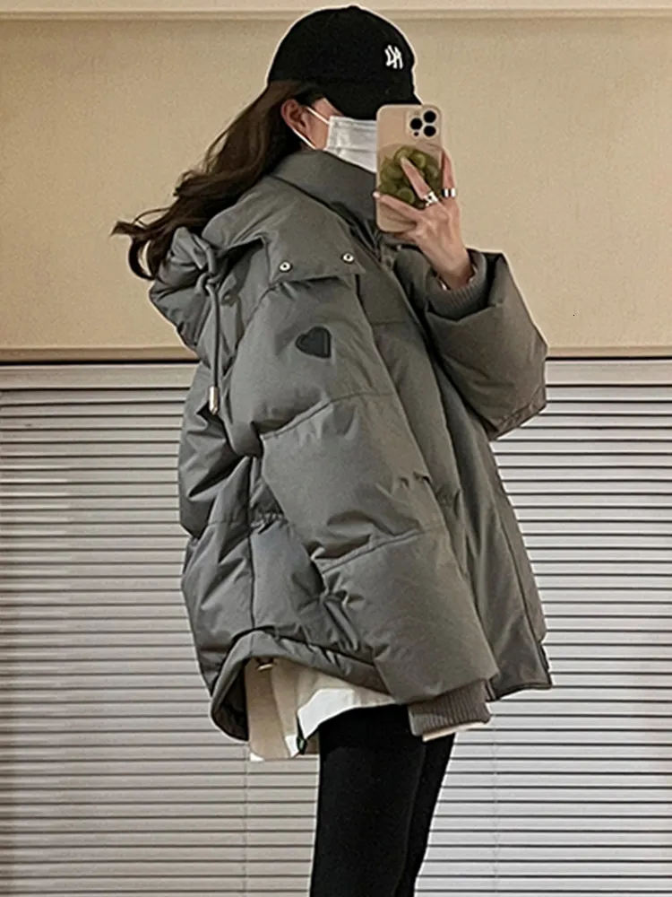 Parkas femme noir ample doudoune femmes Jaqueta Femina Inverno Promoo 2023 hiver à capuche épais chaud femme gris manteau Abrigo Mujer 230908