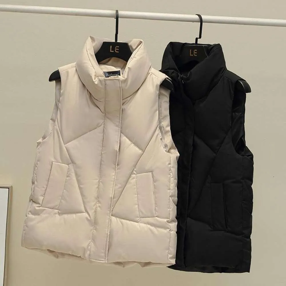 Kurze Daunenweste aus Baumwolle für Damen im koreanischen Herbst- und Winterstil