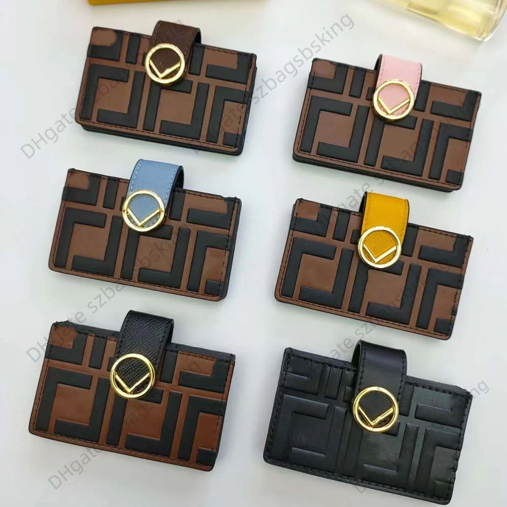 Designer's new card bag short walletcoin purse high-quality leather card protective sleeve buckle large capacity credit card clip bag Key bag