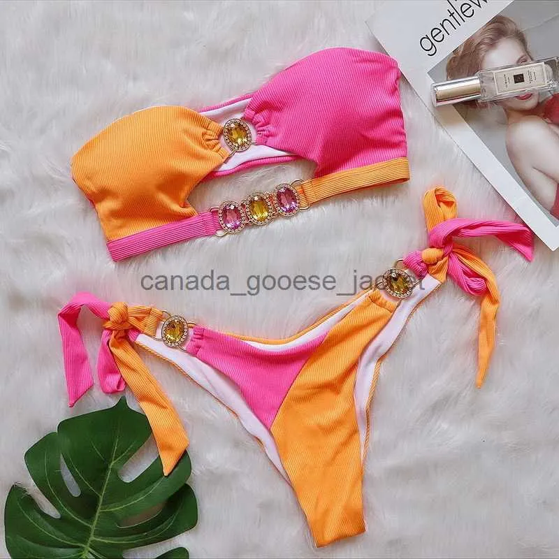 Kvinnors badkläder kvinnors badkläder para praia como push up bikini set kvinnlig bandeau baddräkt lyx kvinnor brasiliansk baddräkt 230524l230911