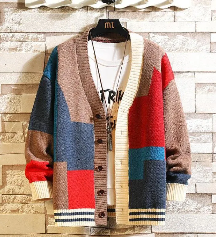Herrtröjor Herrtröjor Senior Designer Brand Classic Stripe Stripe Cardigan Korean Fashion Sweater V-Neck Coat