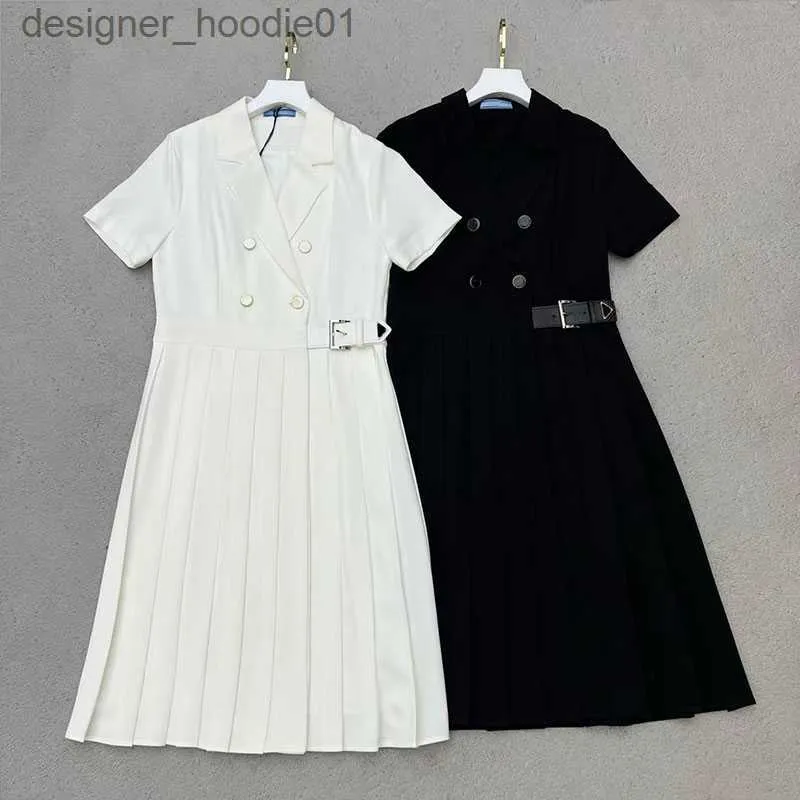 Basic Casual Dresses Women Dress Fashion Slim Classic Pattern Silm 23SS Dresses Summer Womens Clothing Simple 2 Colors L230910