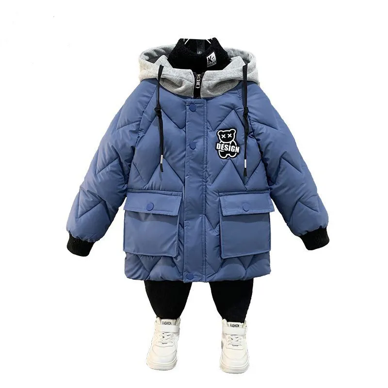 Jackor 4 14 år Autumn Winter Boys Jacket Warm Kid Children Girl Coat Hooded dragkedja Ytterkläder Födelsedagspresent Barnkläder 230909