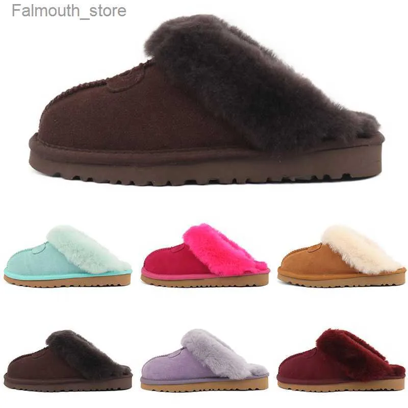 Slippers designer fur slippers women slides sandals womens mens winter snow shoes classic mini ankle sneakers black chestnut white grey blue Q230909