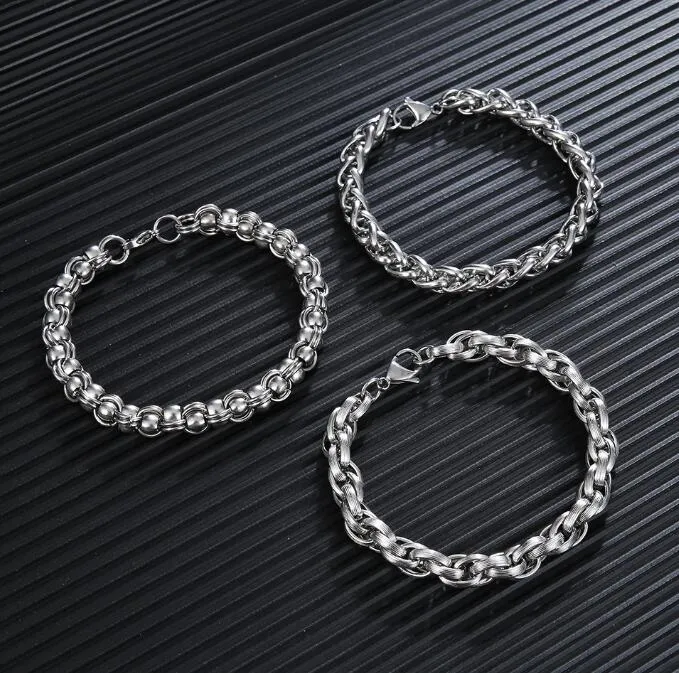 Beaded New Creative Chain Bracelet Jewelry Flat Sier Necklace For Men Women Perfect Wedding Birthday Festival Gift Tide Mens Stainle Otwjv