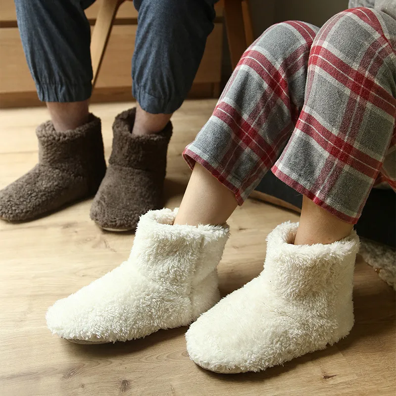 Slippers Warm Faux Fur Slippers Women Men Winter Shoes Indoor Home Soft Plush Footwear Solid Color Girls Boys House Floor Fluffy Boots 230908