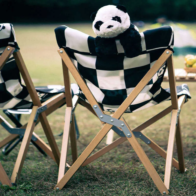 Camp Furniture Panda Design Folding Chair Outdoor Camping Fishing Garden Party BBQ Home Leisure Equipment HKD230909