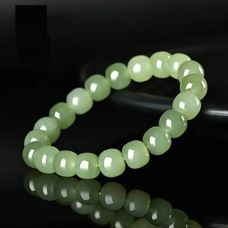 Natural Jade Armband Kvinnor Fashion Charm smycken Hetian Jade Stone Beads Armband