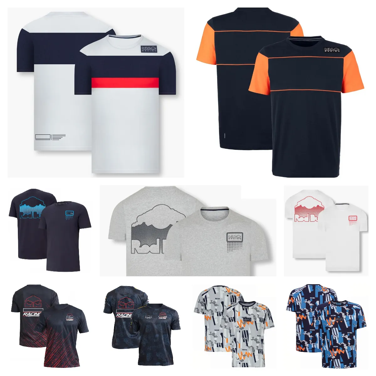 F1チームユニフォーム夏の新しいドライバーレーシングユニフォームメンズショートスリーブスポーツTシャツ