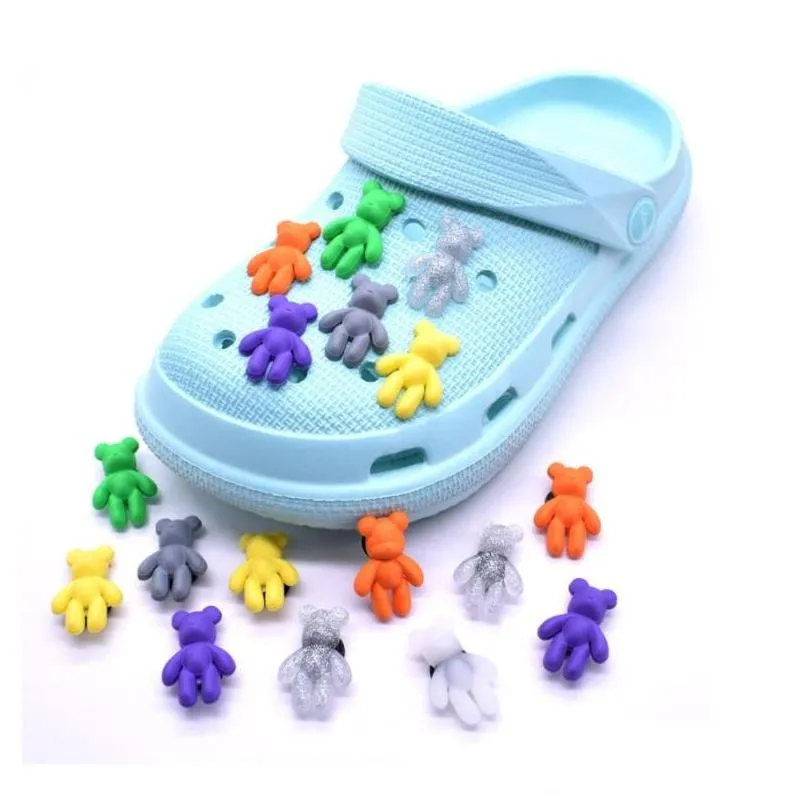 Shoe Parts Accessories Pvc Rubber Charms Shoes Clog Jibz Fit Wristband Buttons Buckle Cartoon Littel Bear Holeshoes Decorations Gift D Dhp2F