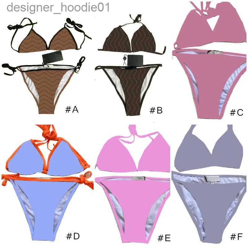 Mulheres Swimwear Venda Quente Biquíni Mulheres Moda Swimwear Em Estoque Maiô Bandagem Sexy Ternos de Banho Sexy Pad Tow-piece 6 Estilos L230909