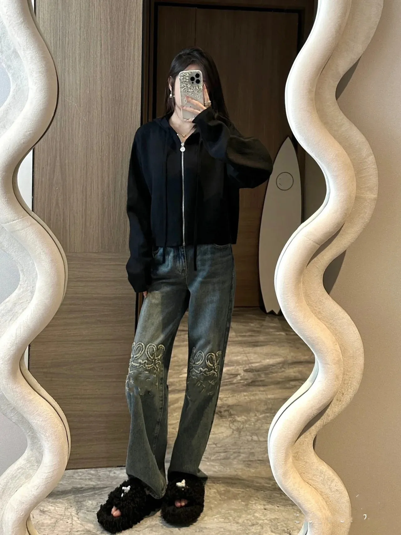 2023 designer womens jeans female retro designer jeans womens jacket jacket female Milan runway designer dress casual long-sleeved top clothing suit D4