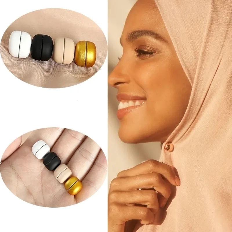Stift broscher 12 st parti magnetiska hijab matt metall ingen snag muslimsk kvinnor halsduk islamisk pinlös säkerhet huvudduk accessori 230908