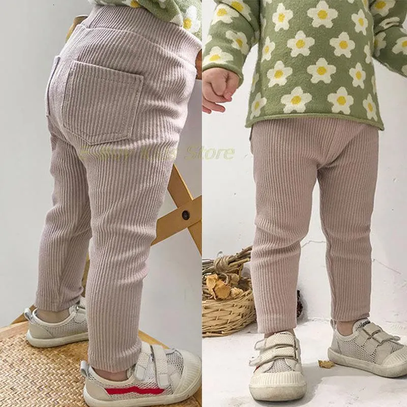 Hosen Mode Lässig Vertikale Streifen Baumwolle Hosen für Kinder Feste Leggings Mädchen Baby Jungen Kleidung Kind Jogginghose 230909