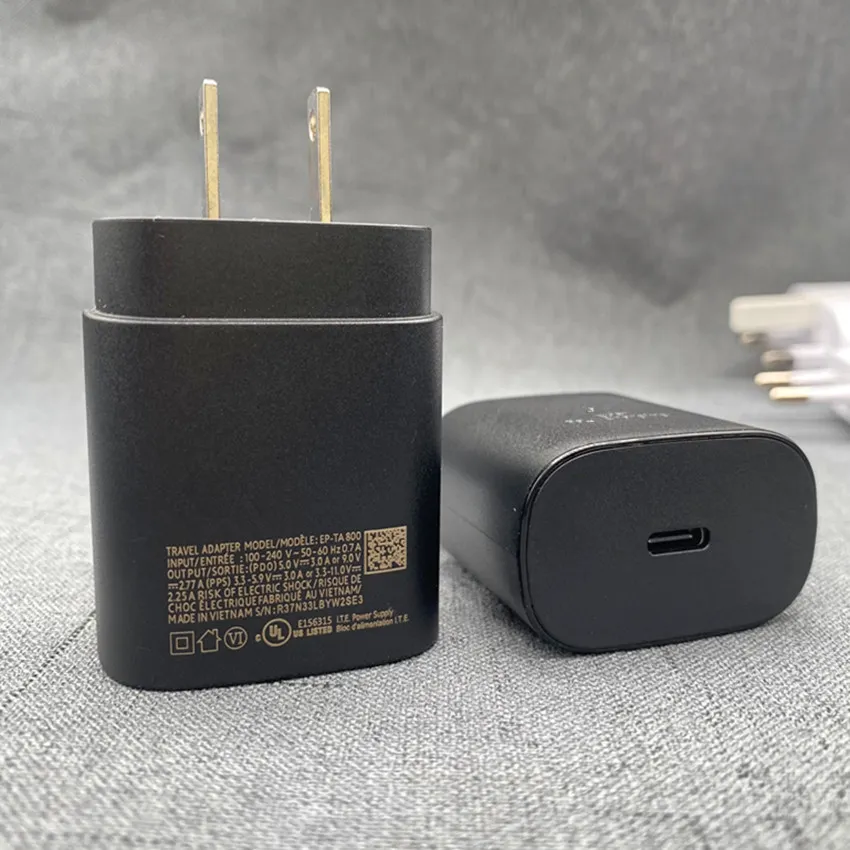 OEM Quality Us Plug USB-C Typ C 25W PD ściana szybka ładowarka Adapter podróżny dla Samsung Note 10 20 TA800 SUPER Szybkie ładowanie z opakowaniem detalicznym