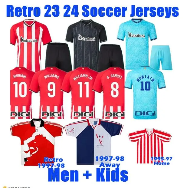 23 24 kulüp bilbao futbol formaları Berenguer 2023 Muniain Athletic Williams Jr Futbol Gömlek Raul Garcia Villalibre Sancet UNAI SIMON RETRO 95 97 98 J.Guerrero Red