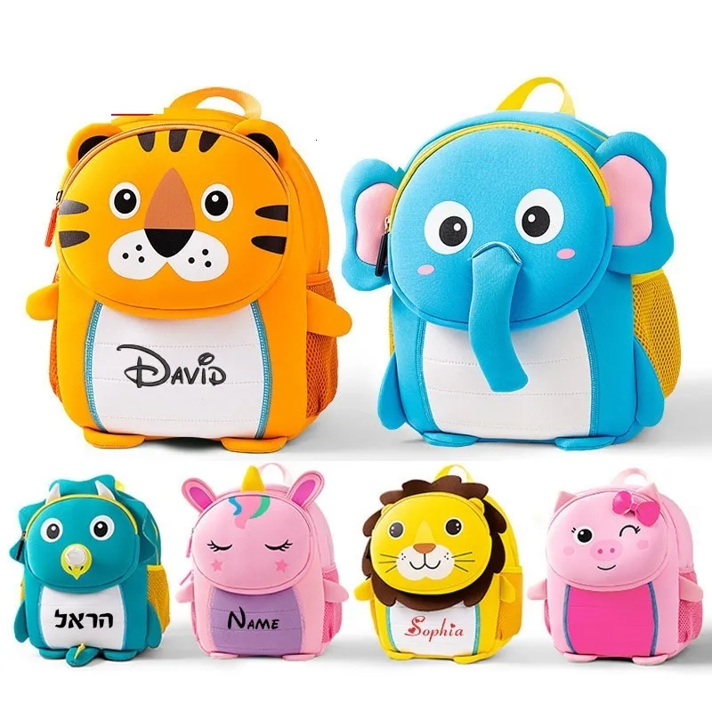 Benutzerdefinierte Schultaschen mit beliebigem Namen, Kleinkind-Rucksack für Mädchen, niedlicher Vorschul-Rucksack, personalisierte Stickerei, 3D-Schultasche, Kleinkind-Büchertasche für Kinder 230908