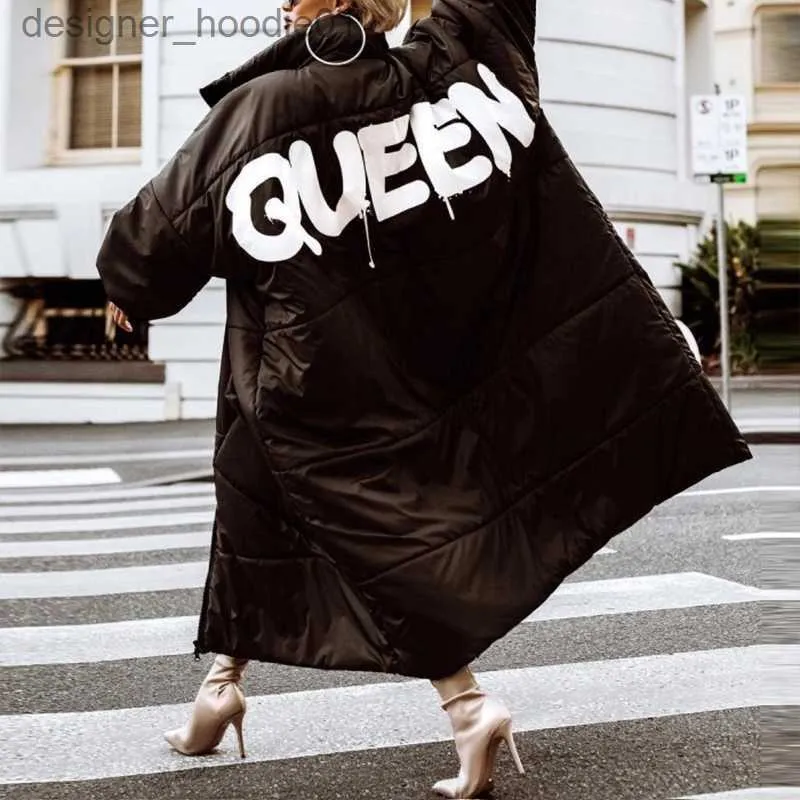 Womens Down Womens Down Oversized Thick Cotton Queen King Parka