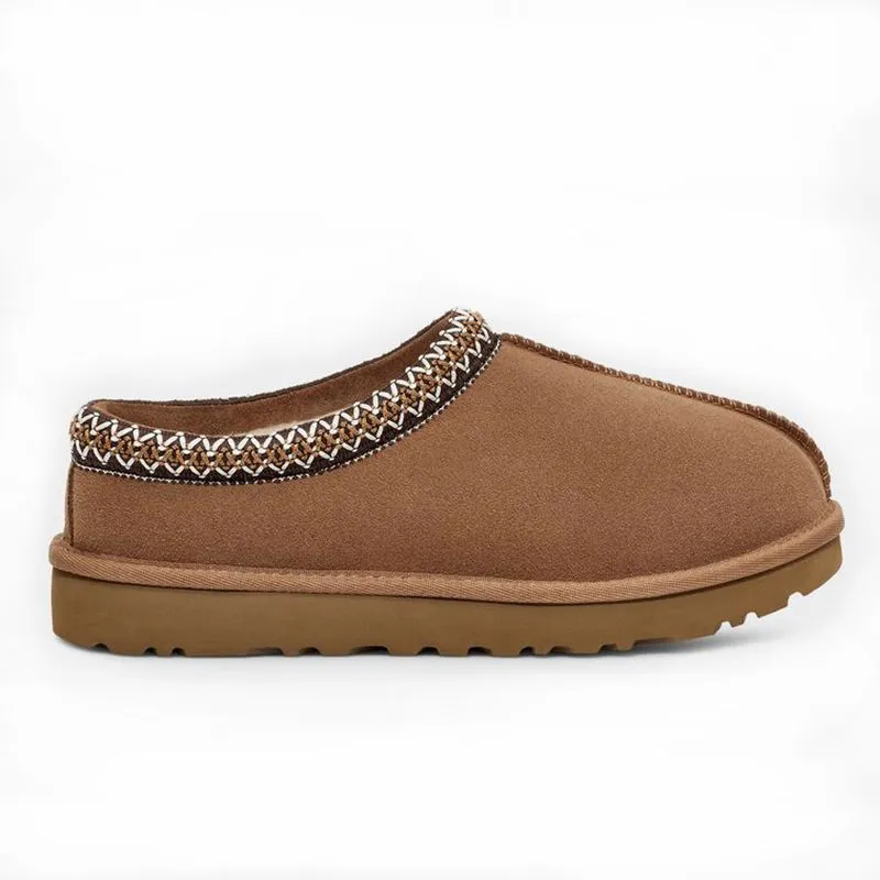 Tasman Pantoufles En Fourrure De Châtaigne Diapositives En Peau De Mouton Shearling Tazz Nouvelles Mules Femmes Hommes Ultra Mini Plateforme Botte Chaussures À Enfiler En Daim Confort Supérieur Automne Hiver