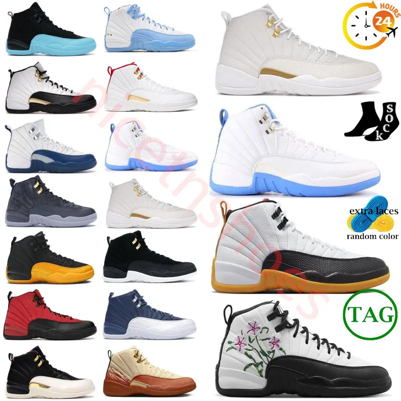 Jumpman 12 12s WMNS Brilliant Orange Field Purple Playoff Royalty Basketball Chaussures Noir Blanc Entraîneurs d'athlétisme en plein air Baskets de sport hommes taille 40-47