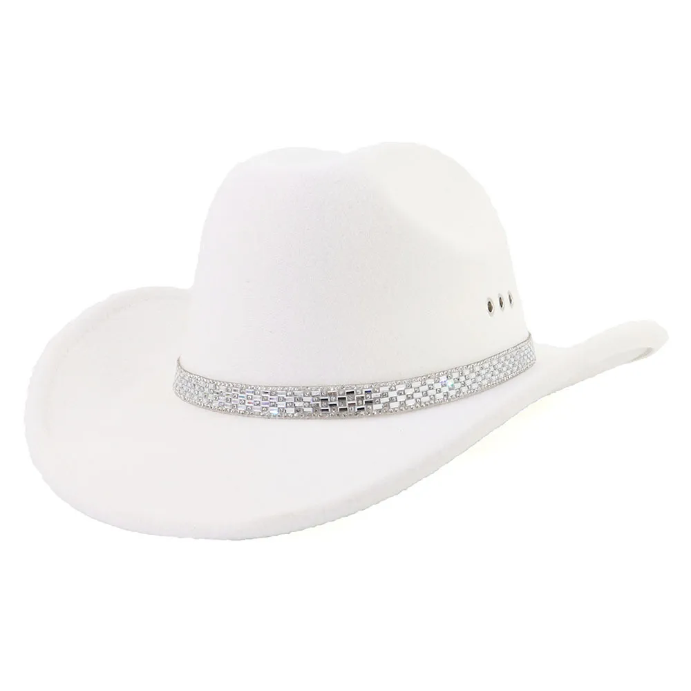 Wide Brim Fedora Hat with Adjustable Straps, Cotton Blend, Western Wide Brim Cowboy Fedora Hat Adjustable Strap,... From  main image 3