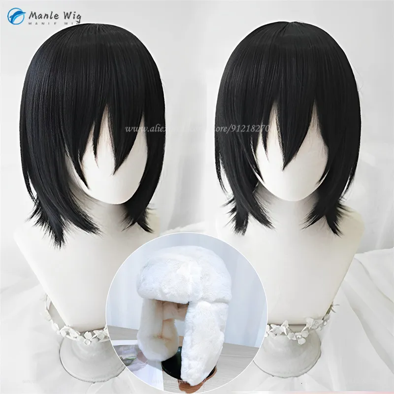 Perucas Cosplay Bungo Cães Vadios Fyodor Dostoevsky Curto Preto Cosplay Peruca Resistente Ao Calor Cabelo Sintético Perucas Cosplay Perucas Peruca Cap 230908