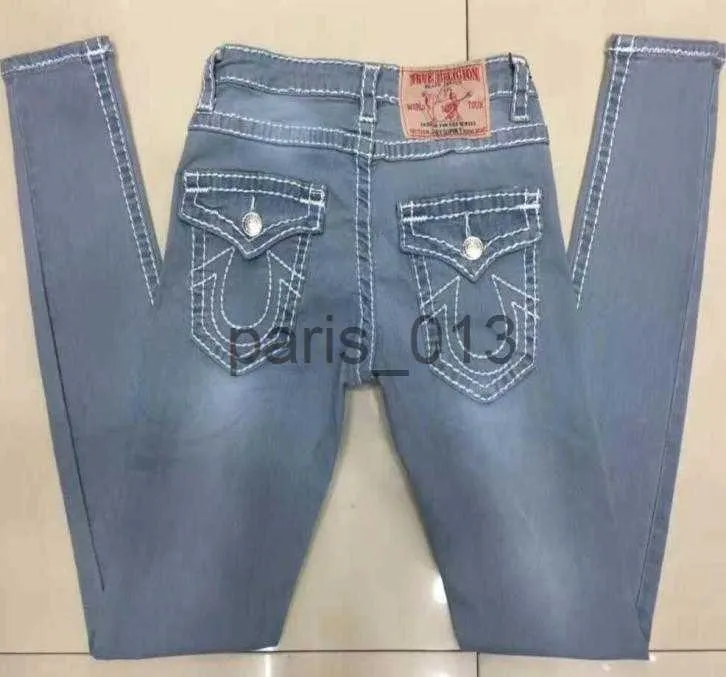 Jeans masculinos mulher jeans reta calças longas calças homens verdadeira linha grossa religião jeans roupas homem casual lápis calças azul preto denim pan9492910 x0911