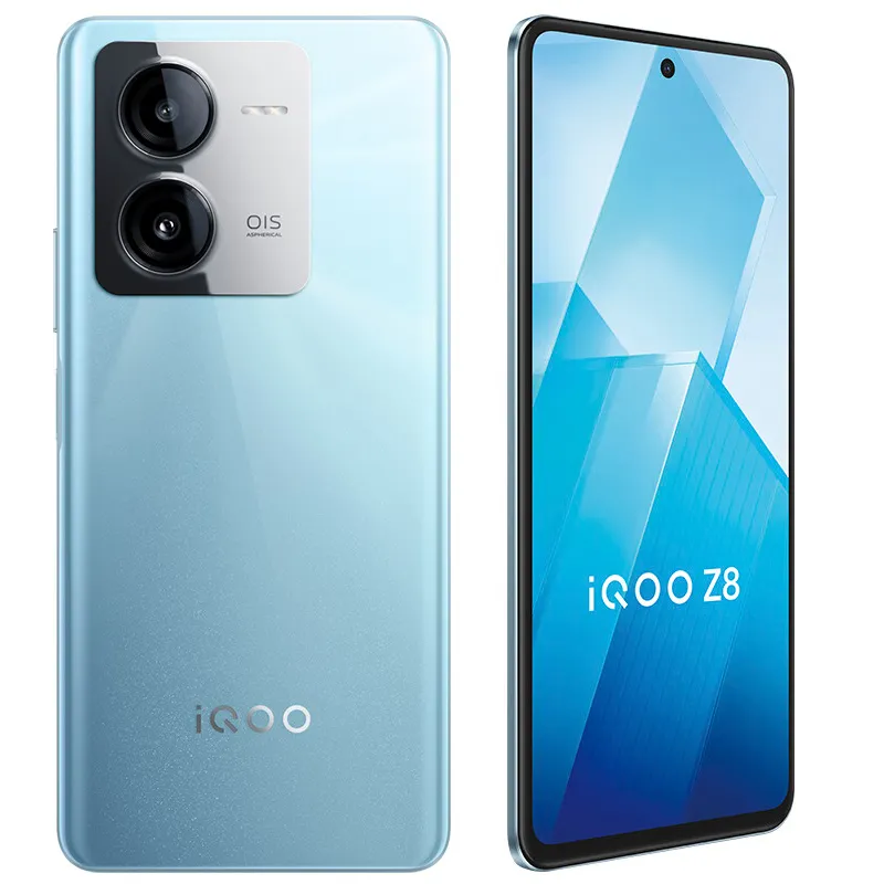 Téléphone portable d'origine Vivo IQOO Z8 5G intelligent 12 Go de RAM 256 Go de ROM MTK Dimensity 8200 Android 6,64 "120 Hz LCD plein écran 64,0 MP OTG 5000 mAh identification d'empreintes digitales visage réveil téléphone portable